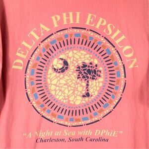 Comfort Colors Delta Phi Epsilon Sorority Pocket T Shirt Mens L Graphic Tee